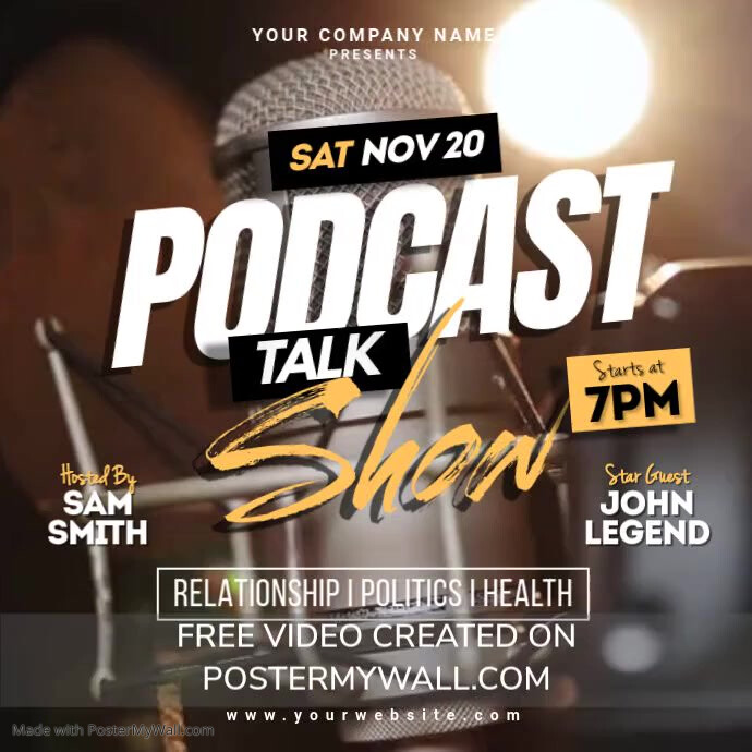 Plantilla de Podcast Talk Show Instagram Post | PosterMyWall