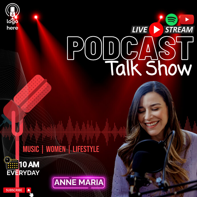 podcast talk show instagram post Template | PosterMyWall