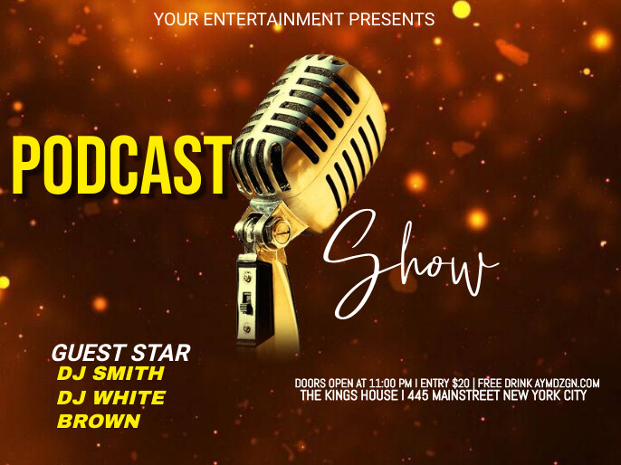 PODCAST TALK SHOW poster Voorlegging template