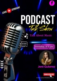 podcast talk show video A2 template