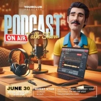 Podcast Talkshow IG Post Video Квадрат (1 : 1) template