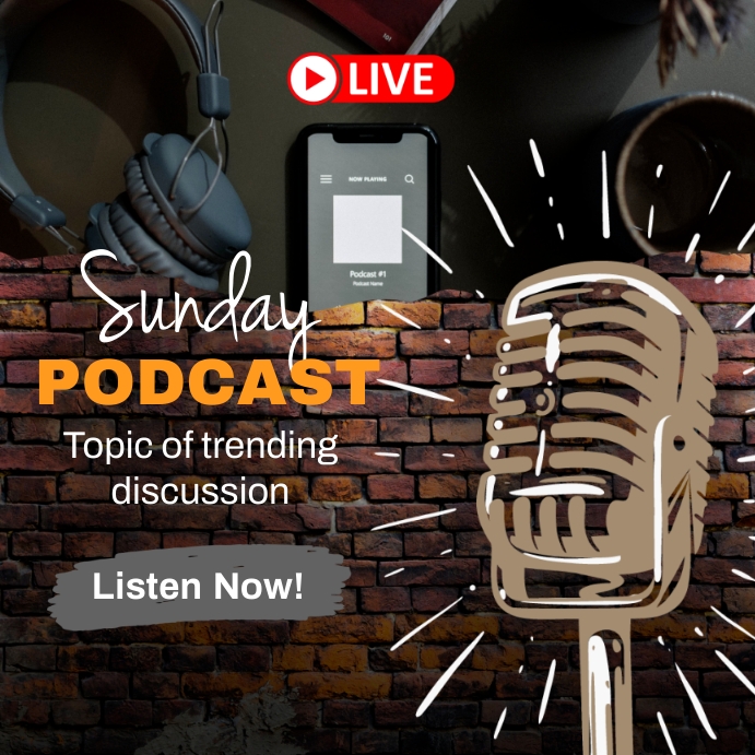 Panel Podcast PODCAST TALKSHOW TEMPLATE | PosterMyWall