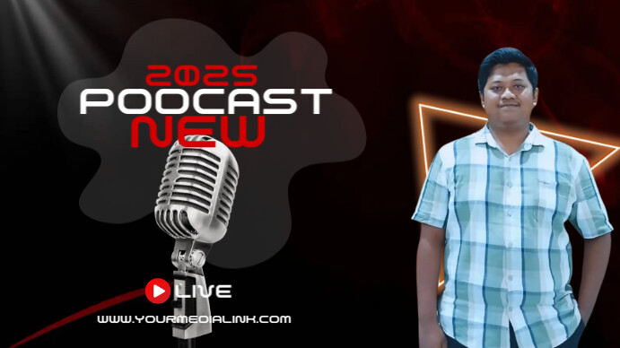 podcast thumbnail Display digitale (16:9) template