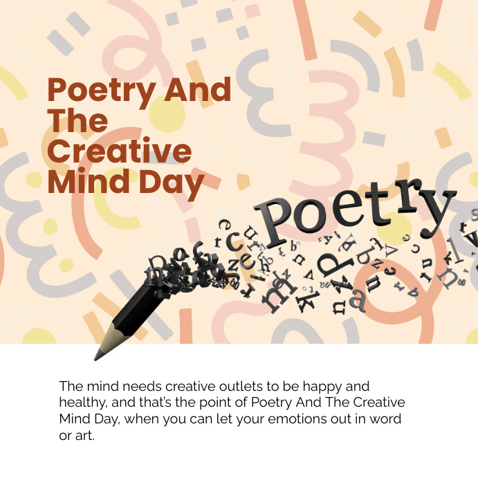 Poetry In Mind Poetry and The Creative Mind Day Template | PosterMyWall