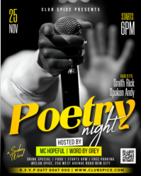 Poetry Night Spoken Word Live Stage Performance Poem Reading Verse Event Invitation Flyer Template I Instagram Portrait