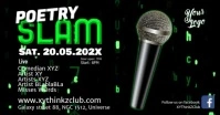 Poetry Slam Event Comedy Letters Matrix Ad Capa para evento do Facebook template