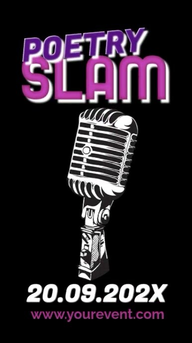 Header Slam Plantilla de Poetry Slam Header video Story reel ad mic | PosterMyWall