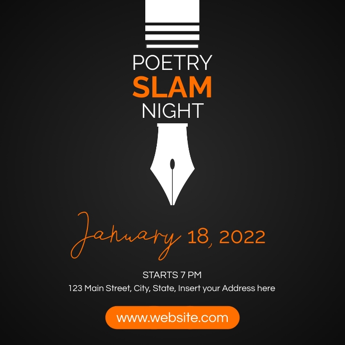 Poetry Slam Night Instagram Post Advertising Template PosterMyWall poetry-slam-night-instagram-post-advertising-template-postermywall