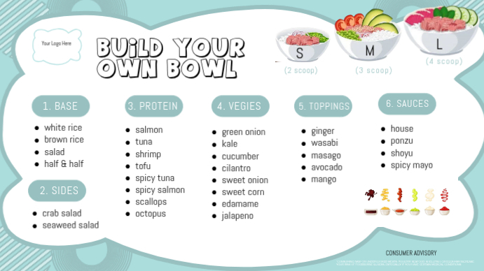 Build Your Own Bowl Menu Template | PosterMyWall