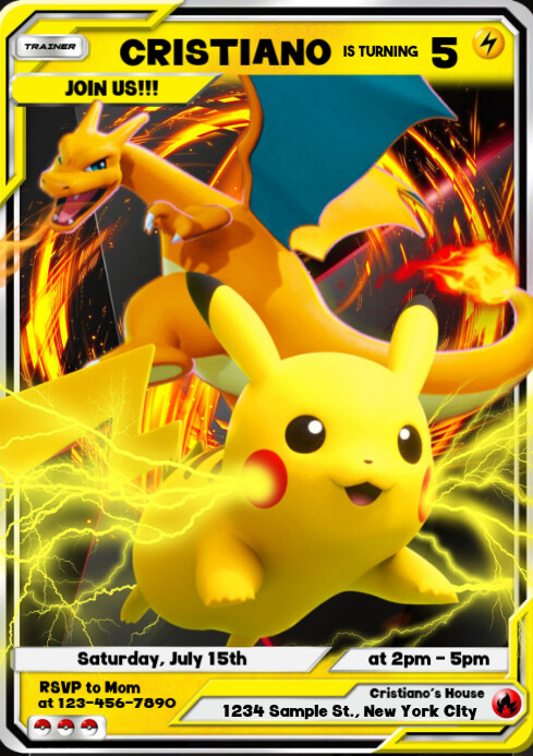 pokemon birthday Template | PosterMyWall pokemon birthday Template | PosterMyWall