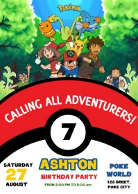 Pokemon Birthday A6 template