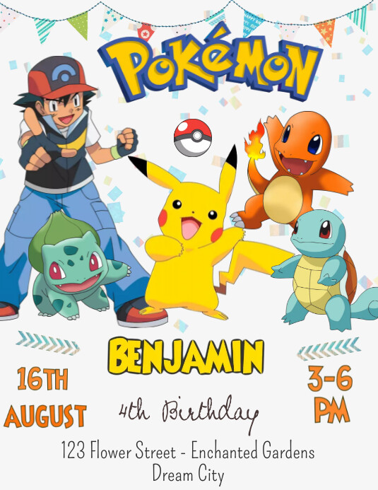 Empty Pokemon Birthday Invitations 8 FREE Pokemon Cards Invitations