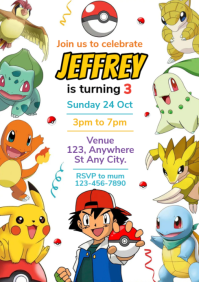 pokemon birthday card maker 94+ Free Templates for 'Pokemon birthday party invitation template'