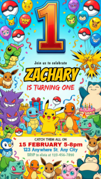 Pokemon Birthday Party Instagram Story template