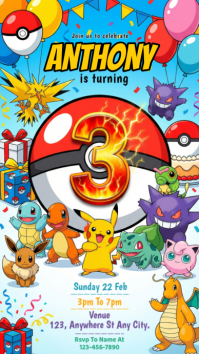Pokemon Birthday Party Instagram Story template