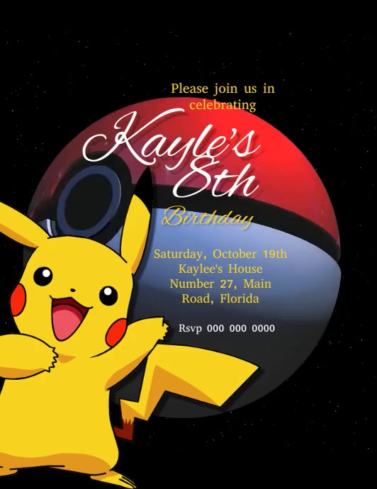Pokemon Anniversaire Fete Invitation Modele Postermywall Pokemon Anniversaire Fete Invitation Modele Postermywall