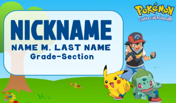Pokemon-themed Name Tag Tags Template | PosterMyWall