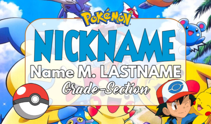 Pokemon Nametag Design Template | PosterMyWall pokemon-nametag-design-template-postermywall