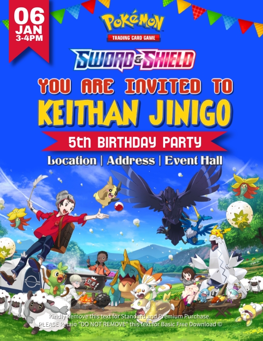 Pokemon Sword and Shield Template | PosterMyWall