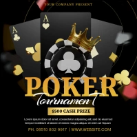 Black and White Poker Contest Instagram Post Cuadrado (1:1) template