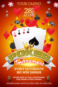 Merah Poker Tournament Banner 4' × 6' Template