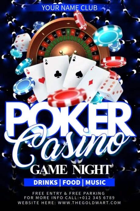 Poker Casino Game Night Plakat template