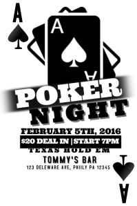 Poker tournament flyer template