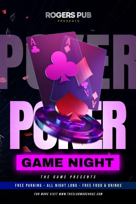 Poker Game Night Cartaz template