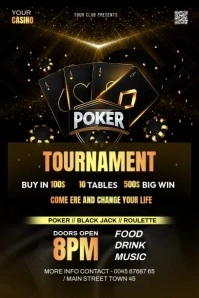 Poker game poster template