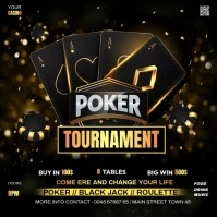 Poker game poster Square (1:1) template