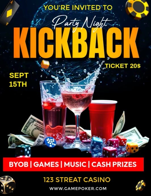 Kickback Party Flyer Volantino (US Letter) template