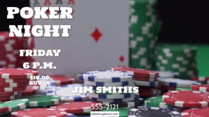 POKER NIGHT Digitalt display (16:9) template
