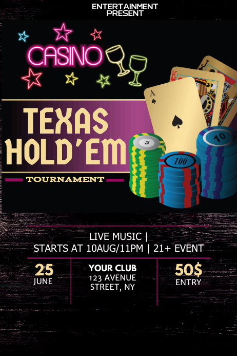 Texas Holdem Poker Tournament Flyer Texas Holdem Poker Tournament Flyer