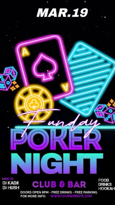 Poker Night Neon Indaba yaku-Instagram template