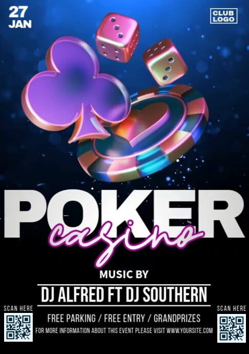 Poker Night Party A4 template