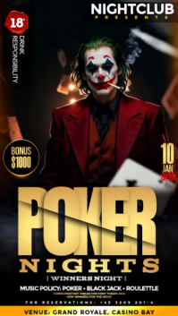 Poker Night with Joker Instagram Reel template