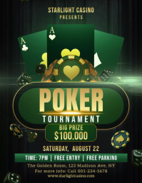 Black Poker Tournament Flyer Template