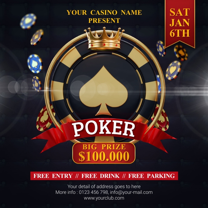 Poker Tournament Social Media Post Template PosterMyWall