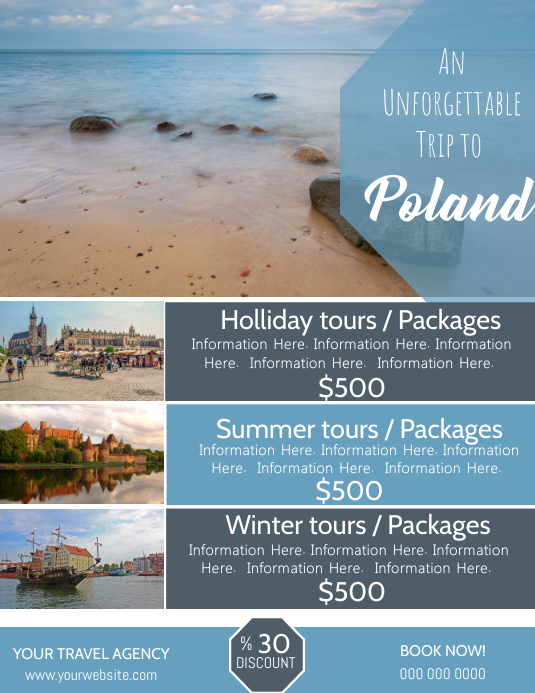 Poland Travel Poster Flyer Template Postermywall