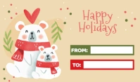 Polar Bear Christmas Card Tag template