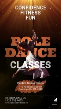 Pole Dance Classes 9:16 Video Tampilan Digital (9:16) template