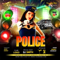 Police party Instagram-bericht template