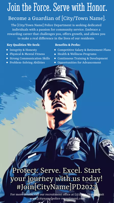 police recruitment flyer Template | PosterMyWall