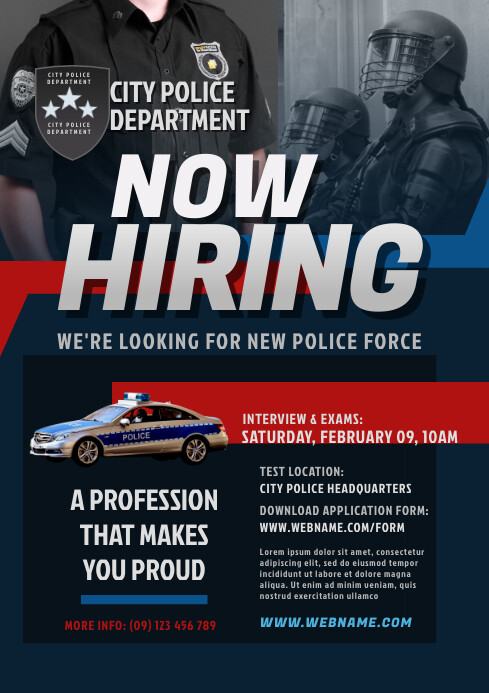 Police Recruitment Flyer Template PosterMyWall Police Recruitment Flyer Template PosterMyWall