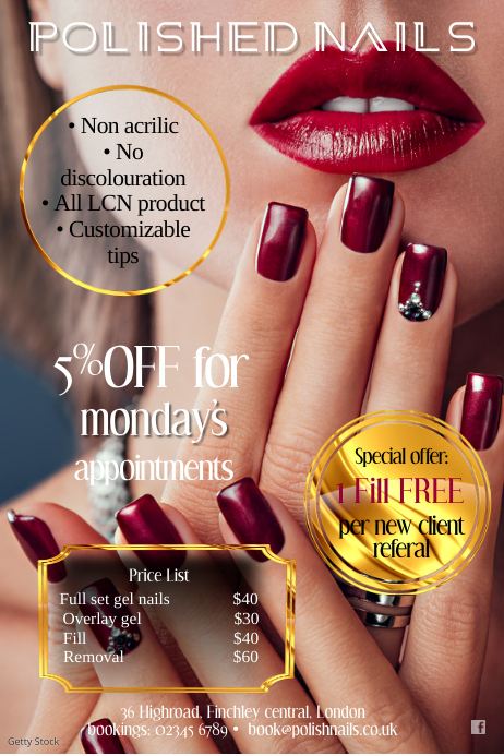 Polished Nails poster Template | PosterMyWall