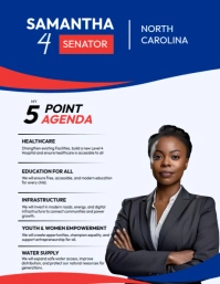 Political Campaign 5 point manifesto Flyer (US Letter) template
