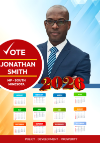 Political campaign calendar A3 template