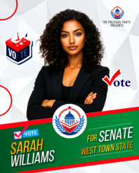 political campaign presidential election poster sign placard banner editable printable template Instagram Portrait