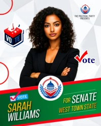 political campaign presidential election poster sign placard banner editable printable template Instagram Portrait