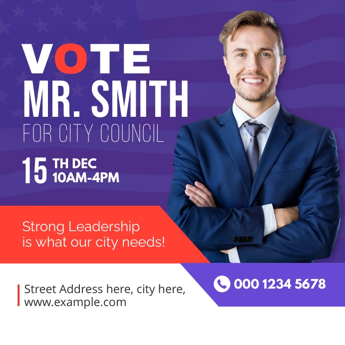 Example Election Post Political Election Vote Social Media Post Template | PosterMyWall